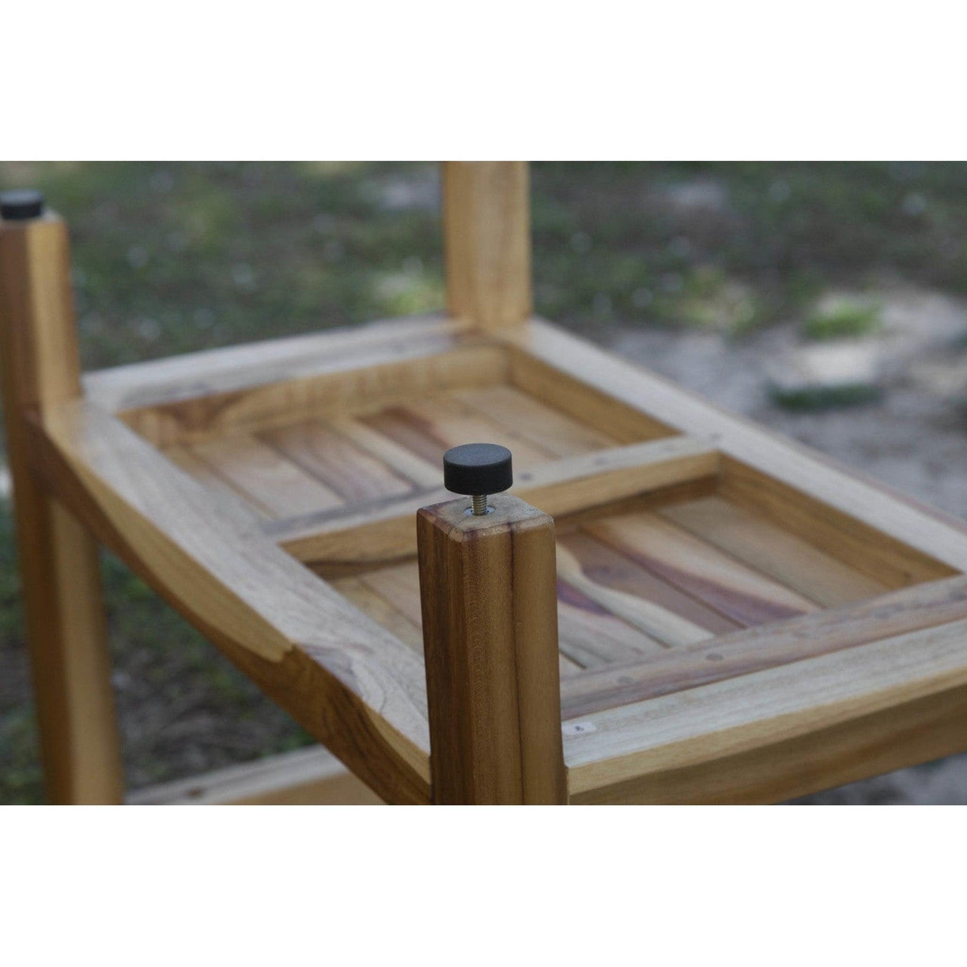 EcoDecors Eleganto 35" EarthyTeak Solid Teak Wood Shower Bench