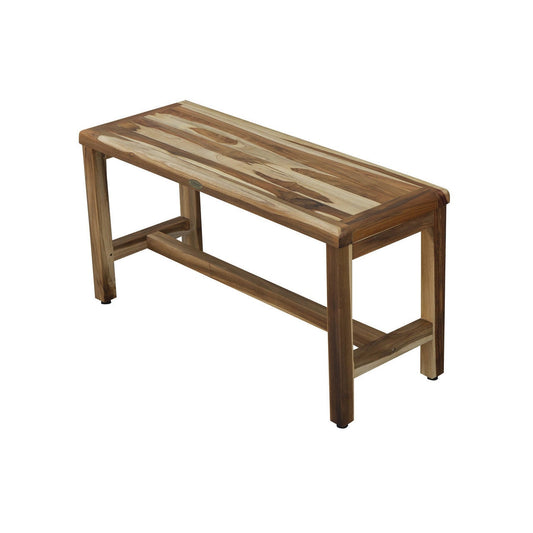 EcoDecors Eleganto 35" EarthyTeak Solid Teak Wood Shower Bench