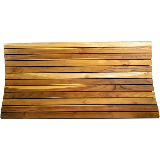 EcoDecors Eleganto 40" EarthyTeak Solid Teak Wood Slatted Bathroom Floor Mat