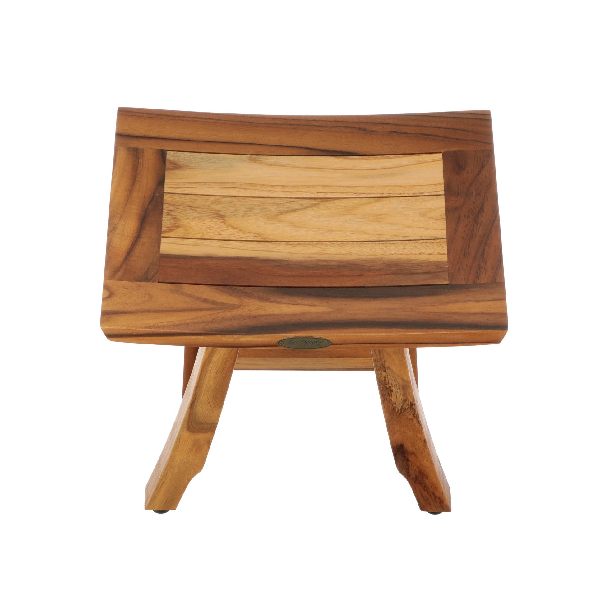 EcoDecors Satori 14" EarthyTeak Solid Teak Wood Shower Bench