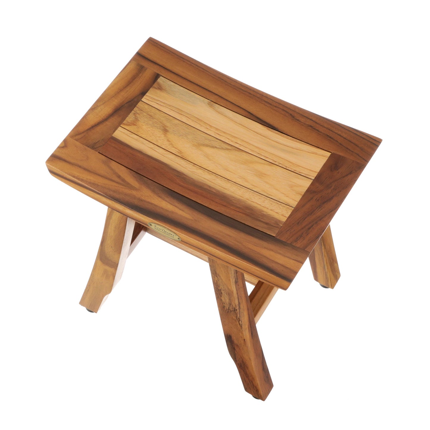 EcoDecors Satori 14" EarthyTeak Solid Teak Wood Shower Bench