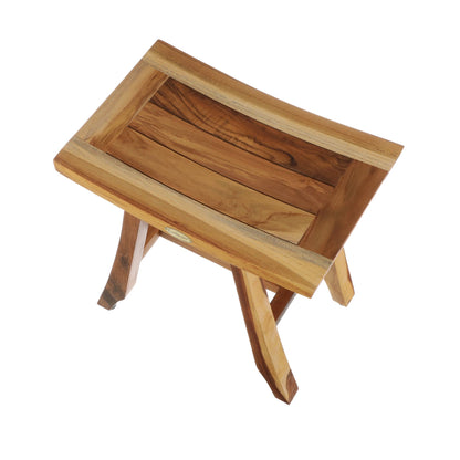 EcoDecors Satori 18" EarthyTeak Solid Teak Wood Shower Bench