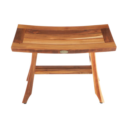 EcoDecors Satori 24" EarthyTeak Solid Teak Wood Shower Bench