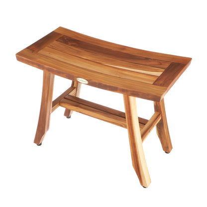 EcoDecors Satori 24" EarthyTeak Solid Teak Wood Shower Bench