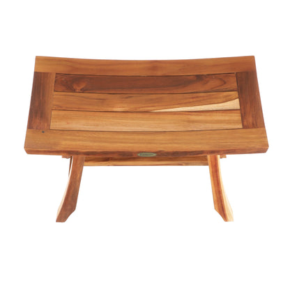 EcoDecors Satori 24" EarthyTeak Solid Teak Wood Shower Bench