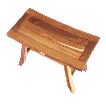 EcoDecors Satori 24" EarthyTeak Solid Teak Wood Shower Bench