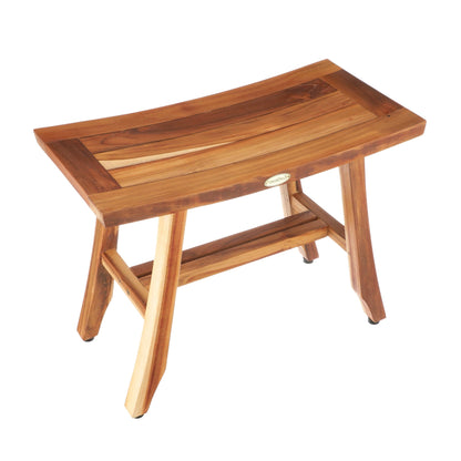 EcoDecors Satori 24" EarthyTeak Solid Teak Wood Shower Bench