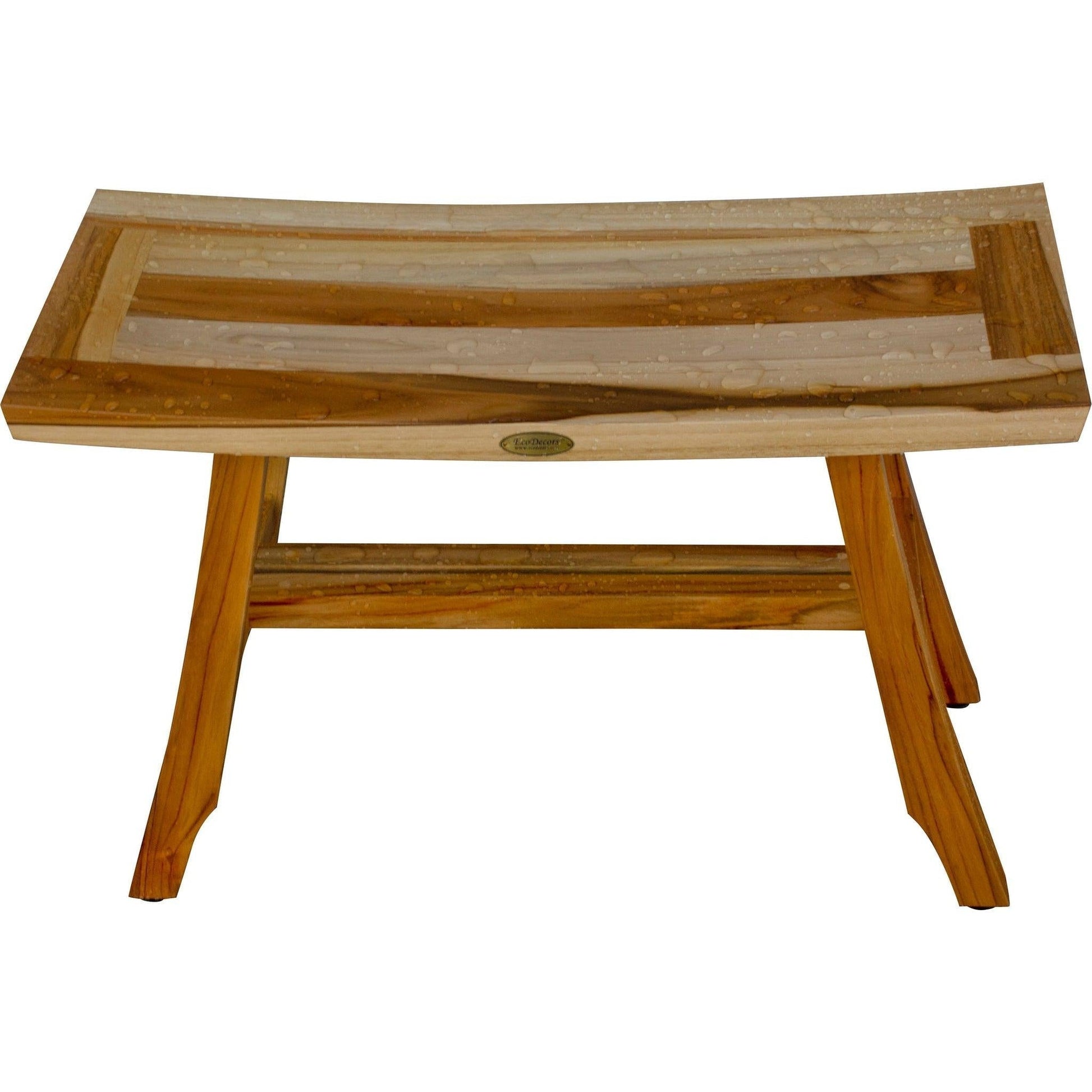 EcoDecors Satori 28" EarthyTeak Solid Teak Wood Shower Bench