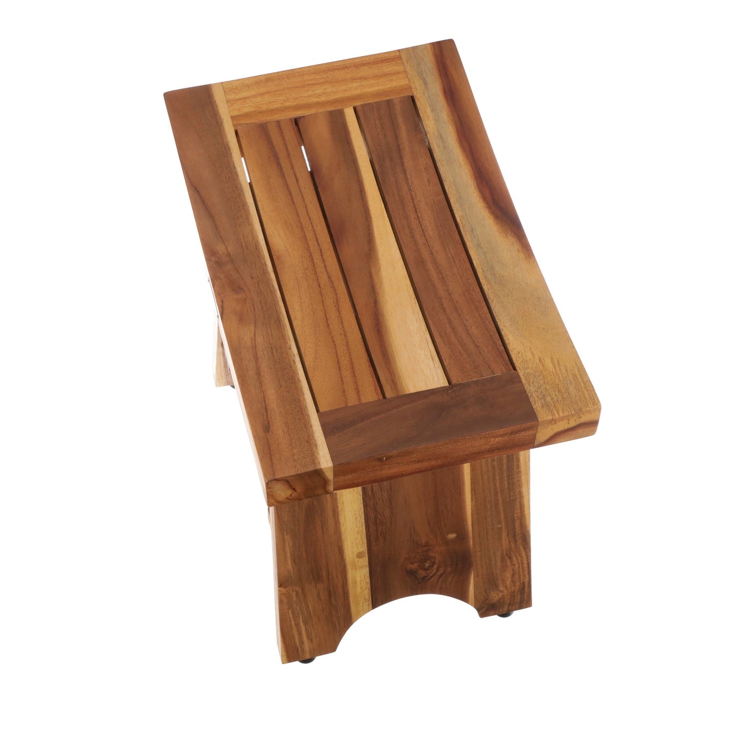 EcoDecors Serenity 18" EarthyTeak Solid Teak Wood Shower Bench With Shelf