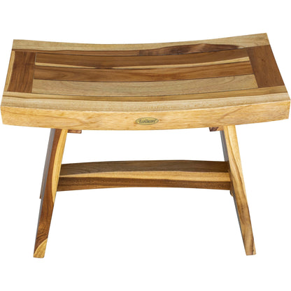 EcoDecors Serenity 24" EarthyTeak Solid Teak Wood Shower Bench