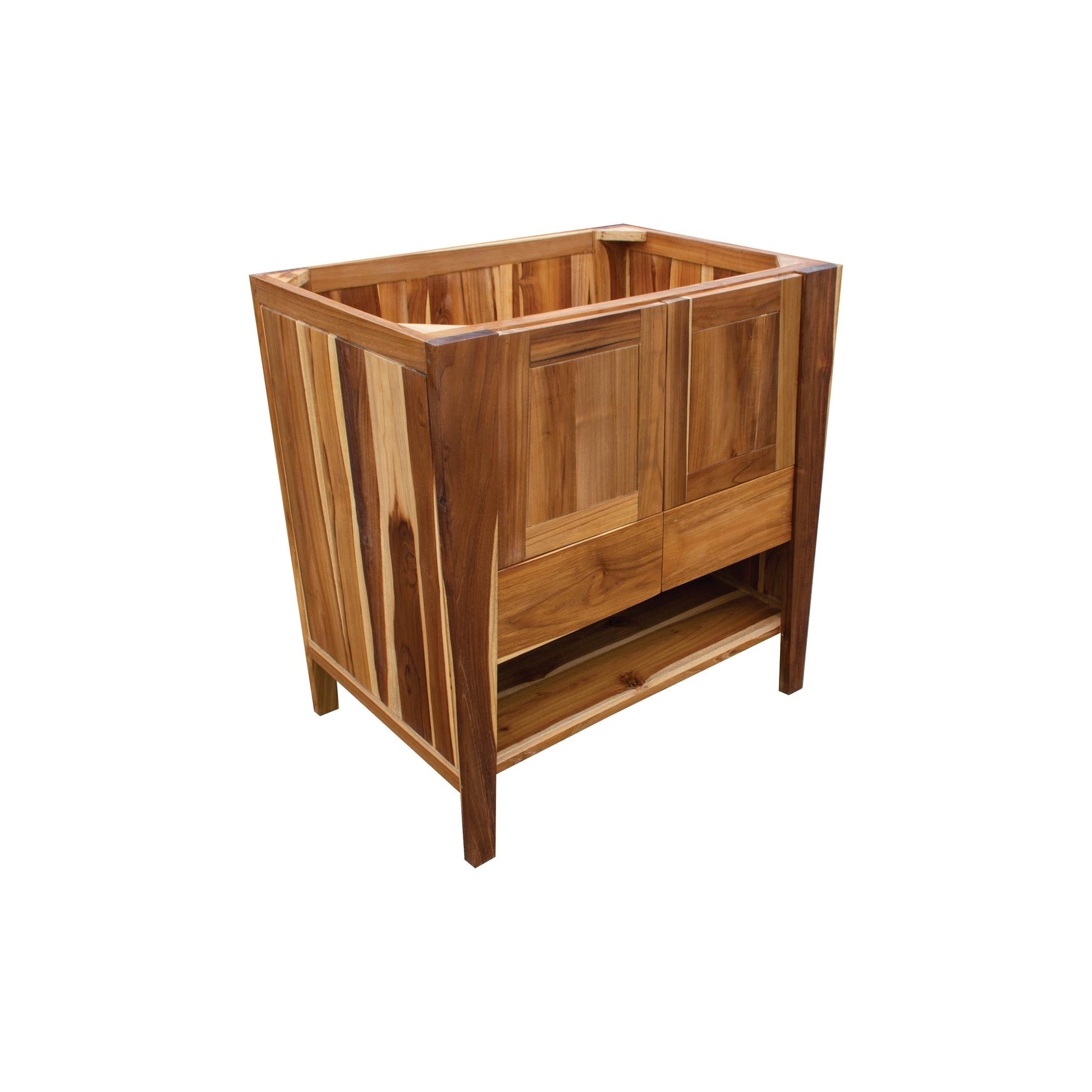 EcoDecors Significado 30" EarthyTeak Solid Teak Wood Fully Assembled Freestanding Vanity Base