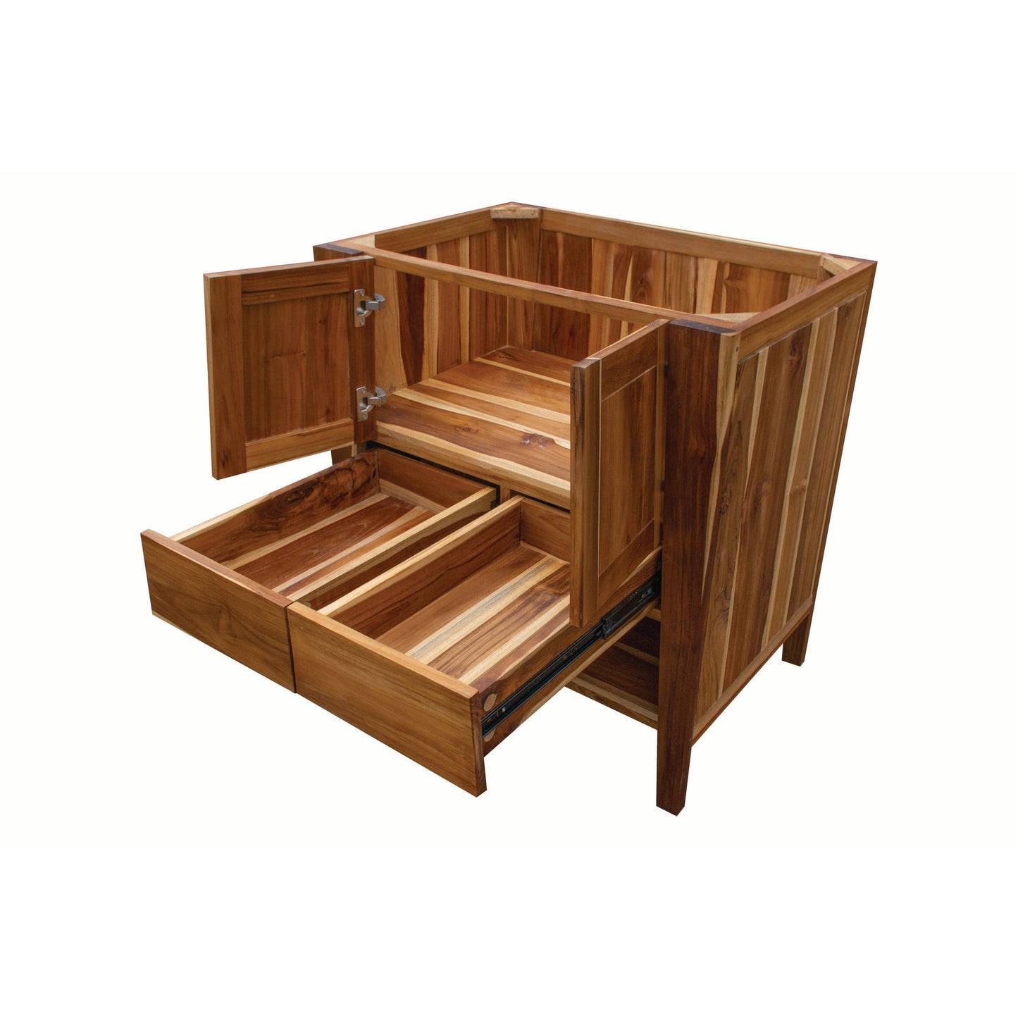 EcoDecors Significado 30" EarthyTeak Solid Teak Wood Fully Assembled Freestanding Vanity Base