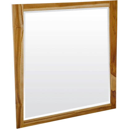 EcoDecors Significado 36" x 35" EarthyTeak Solid Teak Wood Wall Mirror