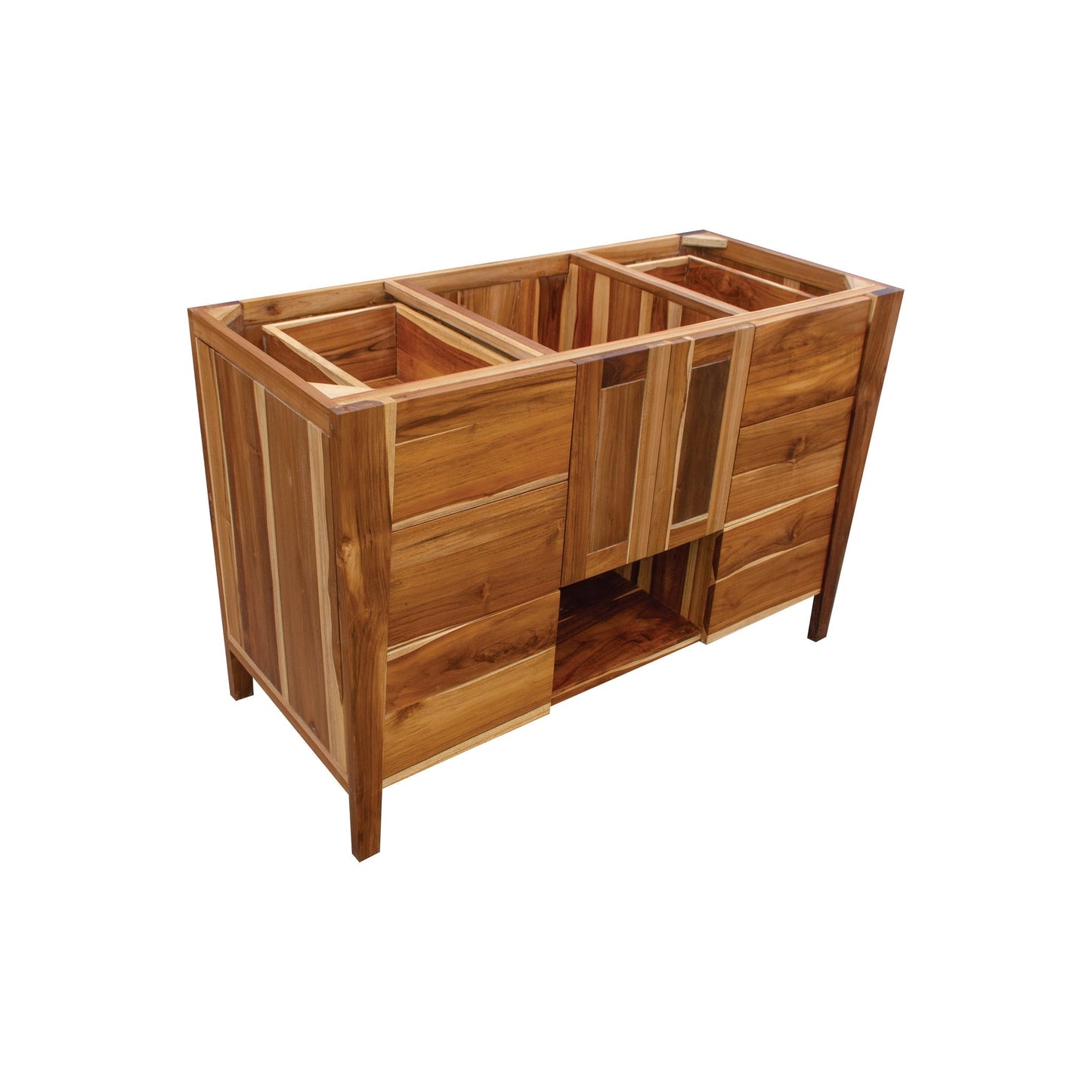 EcoDecors Significado 48" EarthyTeak Solid Teak Wood Fully Assembled Freestanding Vanity Base