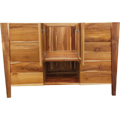 EcoDecors Significado 48" EarthyTeak Solid Teak Wood Fully Assembled Freestanding Vanity Base