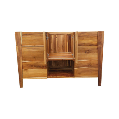 EcoDecors Significado 48" EarthyTeak Solid Teak Wood Fully Assembled Freestanding Vanity Base