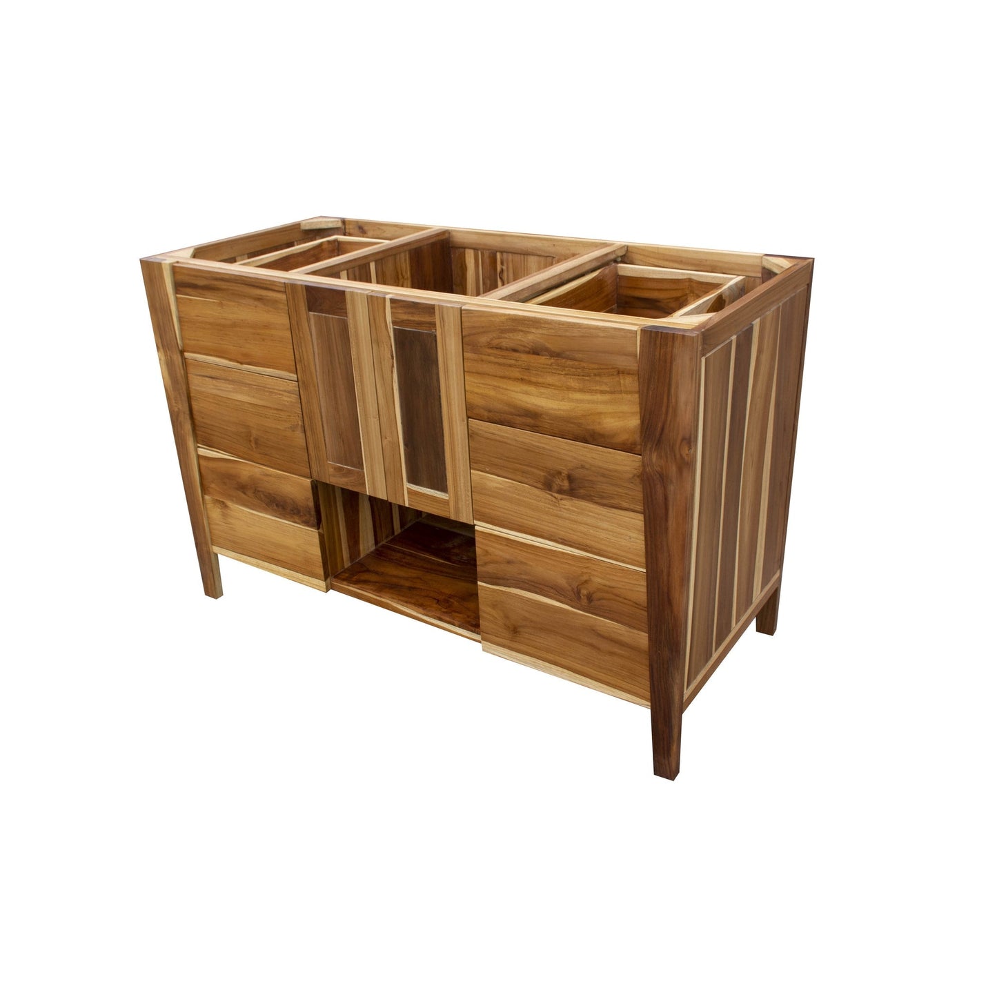 EcoDecors Significado 48" EarthyTeak Solid Teak Wood Fully Assembled Freestanding Vanity Base