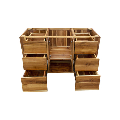 EcoDecors Significado 48" EarthyTeak Solid Teak Wood Fully Assembled Freestanding Vanity Base