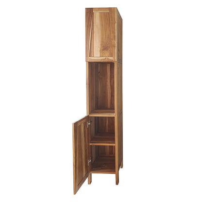 EcoDecors Significado 79" EarthyTeak Solid Teak Wood Fully Assembled Freestanding Linen Tower