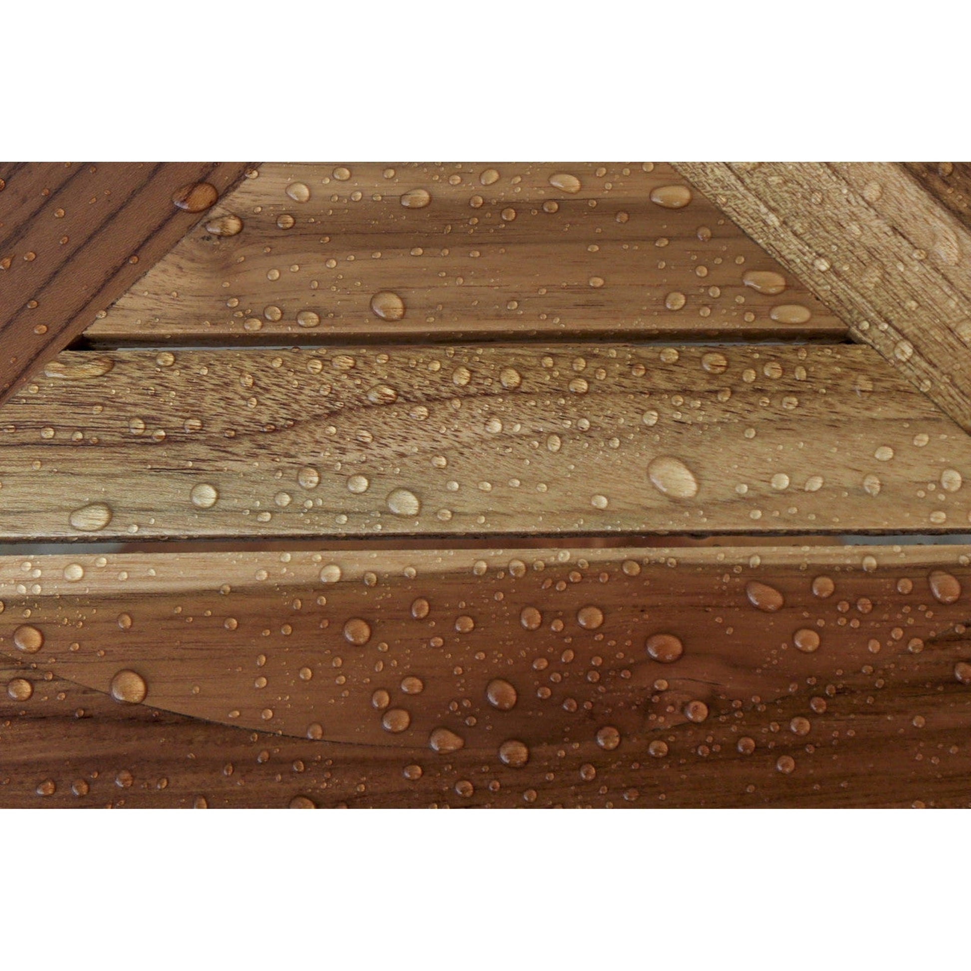 EcoDecors SnazzyCorner 17" x 18" EarthyTeak Solid Teak Wood Wide Shower Bench With Shelf