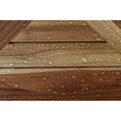 EcoDecors SnazzyCorner 17" x 18" EarthyTeak Solid Teak Wood Wide Shower Bench With Shelf