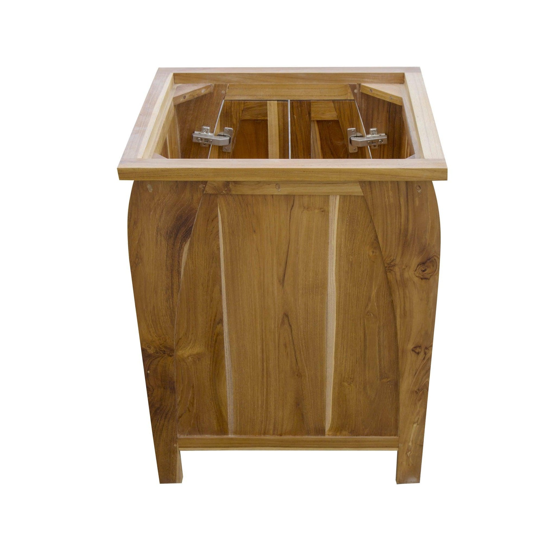 EcoDecors Tranquility 24" EarthyTeak Solid Teak Wood Fully Assembled Freestanding Vanity Base