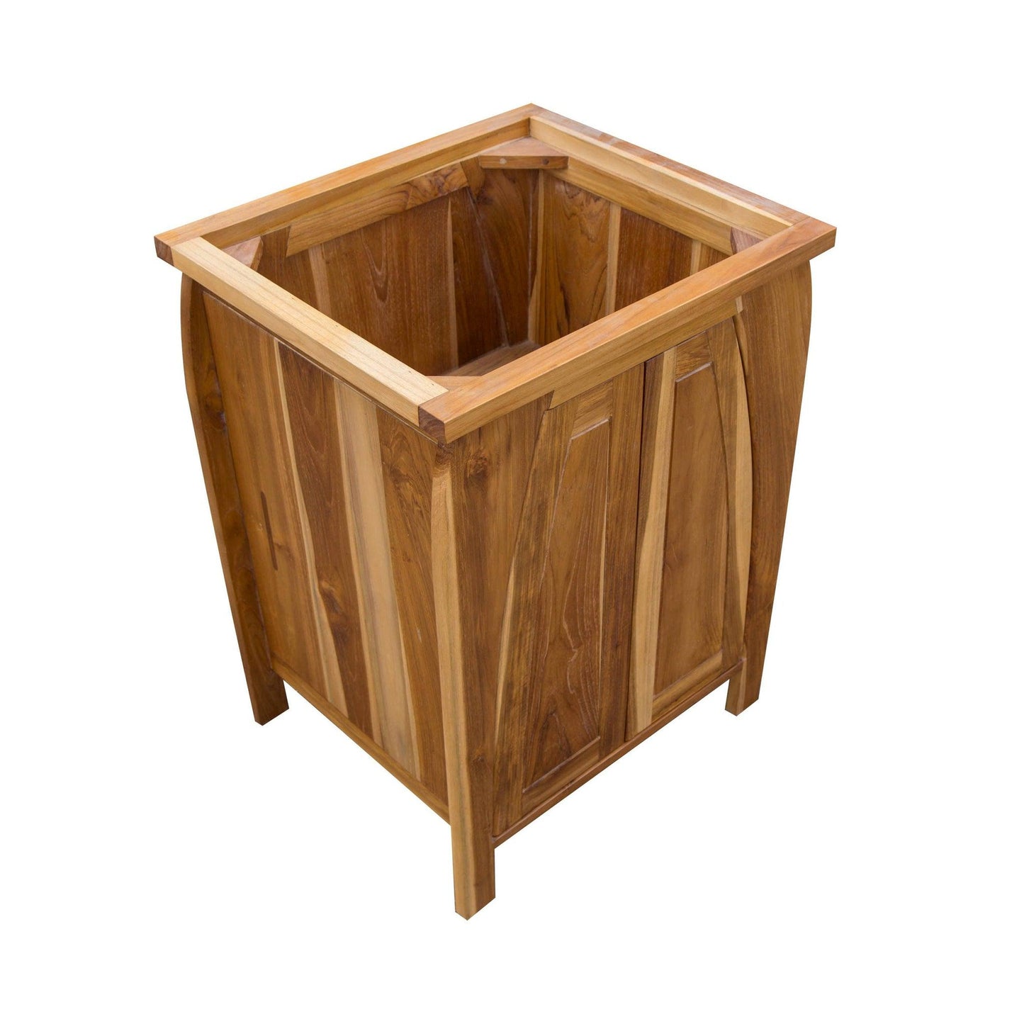 EcoDecors Tranquility 24" EarthyTeak Solid Teak Wood Fully Assembled Freestanding Vanity Base