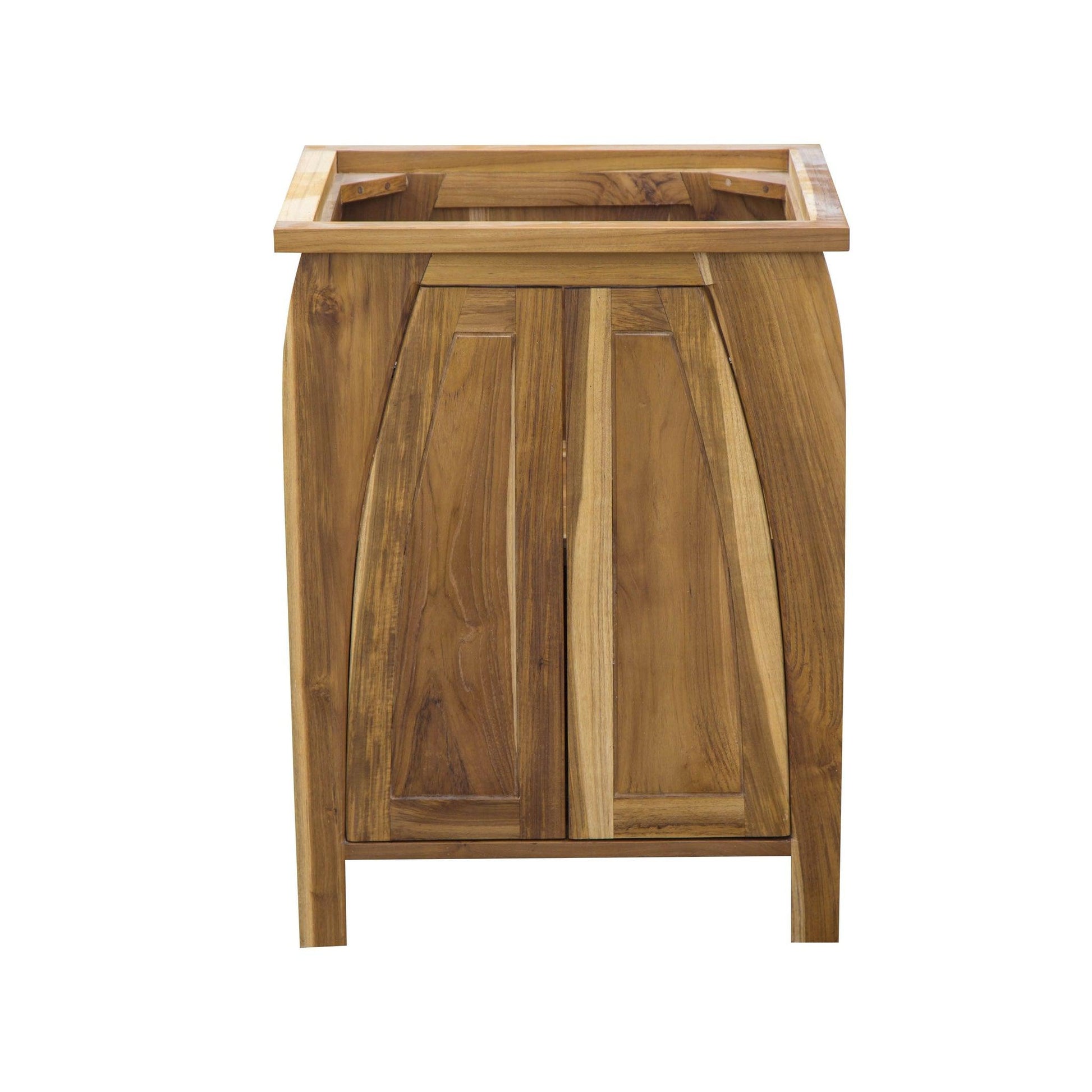 EcoDecors Tranquility 24" EarthyTeak Solid Teak Wood Fully Assembled Freestanding Vanity Base