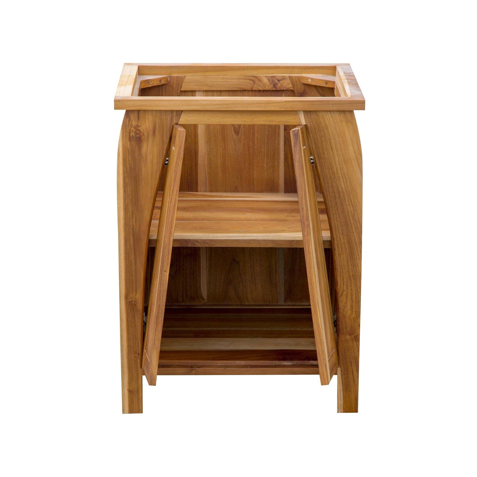 EcoDecors Tranquility 24" EarthyTeak Solid Teak Wood Fully Assembled Freestanding Vanity Base