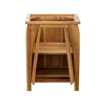 EcoDecors Tranquility 24" EarthyTeak Solid Teak Wood Fully Assembled Freestanding Vanity Base