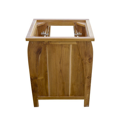 EcoDecors Tranquility 24" EarthyTeak Solid Teak Wood Fully Assembled Freestanding Vanity Base