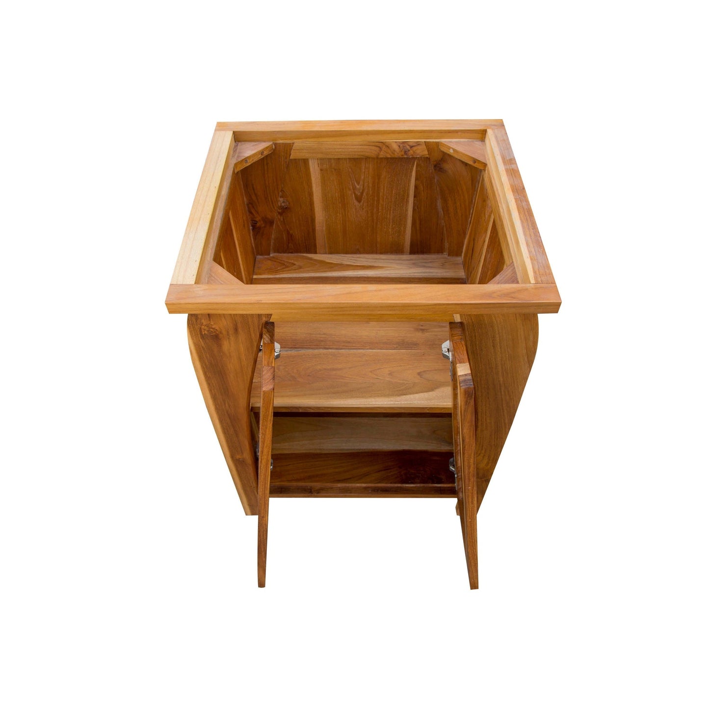 EcoDecors Tranquility 24" EarthyTeak Solid Teak Wood Fully Assembled Freestanding Vanity Base