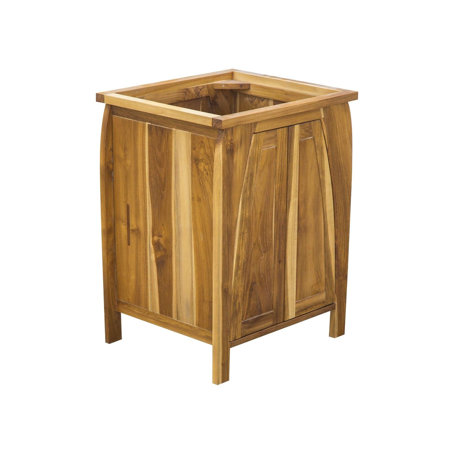 EcoDecors Tranquility 24" EarthyTeak Solid Teak Wood Fully Assembled Freestanding Vanity Base