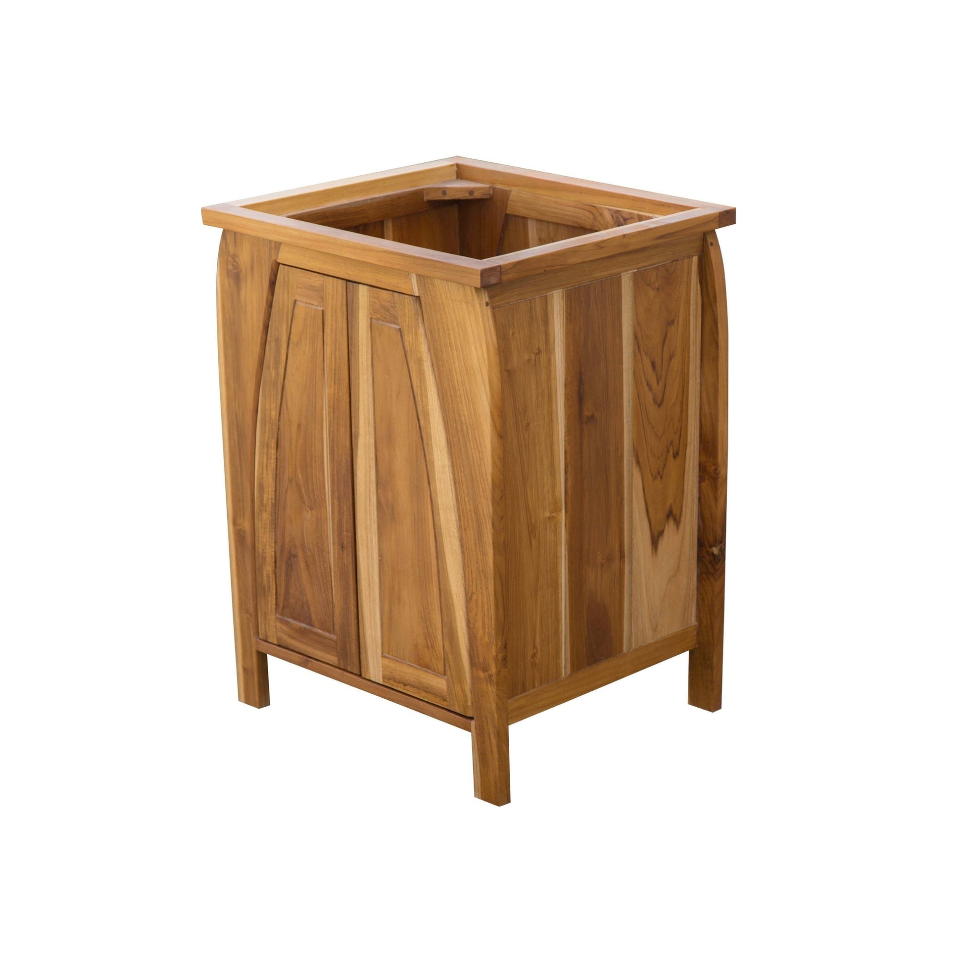 EcoDecors Tranquility 24" EarthyTeak Solid Teak Wood Fully Assembled Freestanding Vanity Base