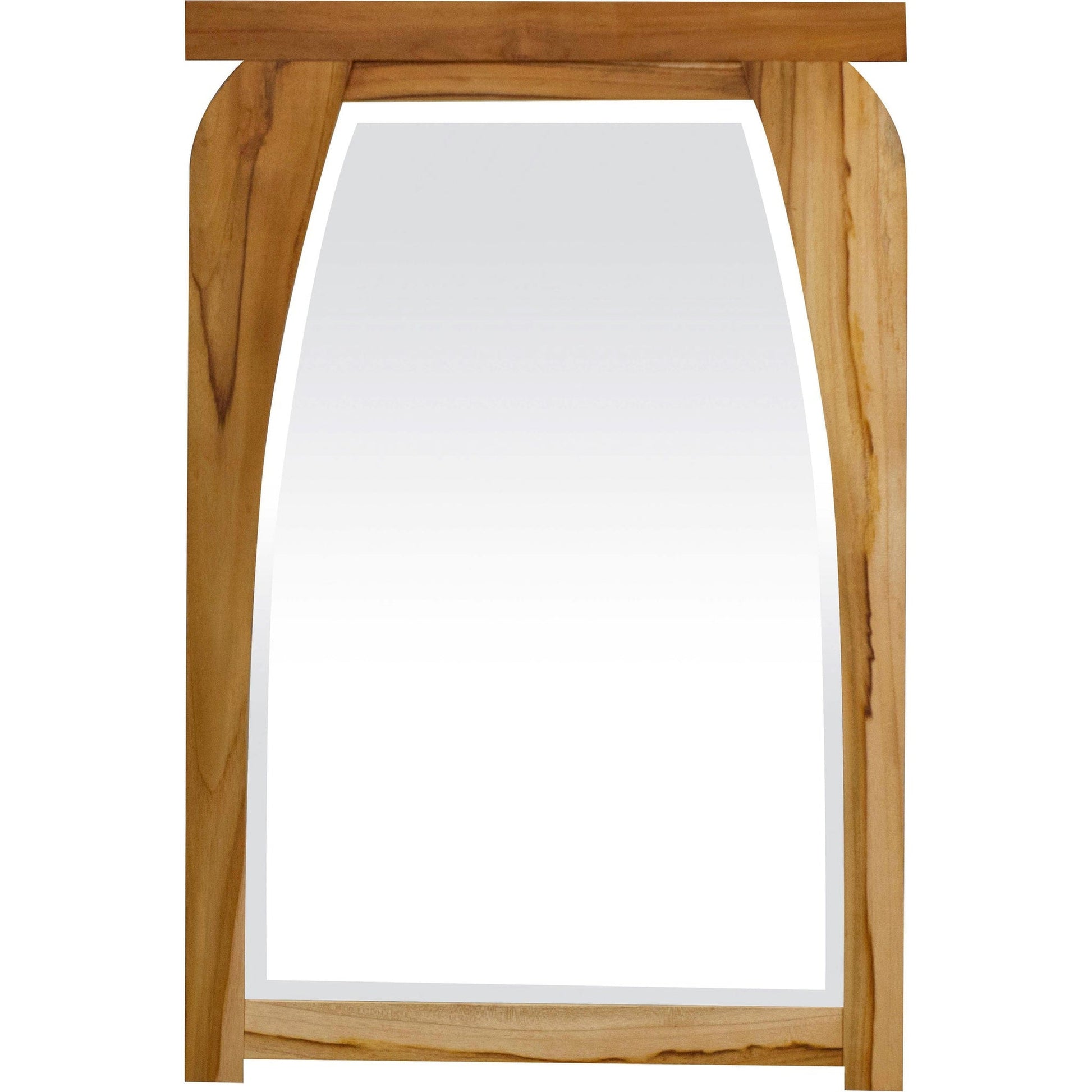 EcoDecors Tranquility 24" x 35" EarthyTeak Solid Teak Wood Wall Mirror