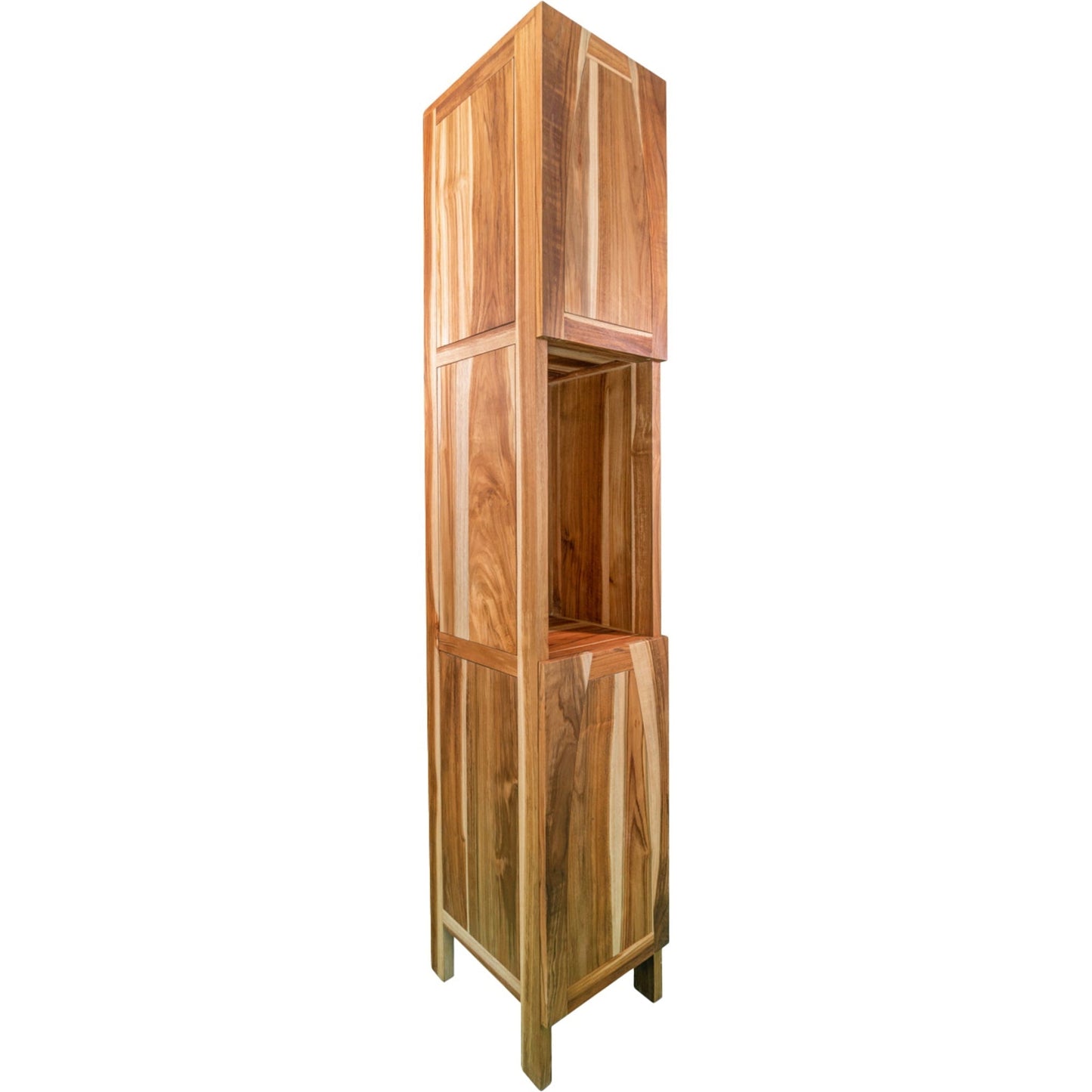 EcoDecors Tranquility 79" EarthyTeak Solid Teak Wood Fully Assembled Freestanding Linen Tower