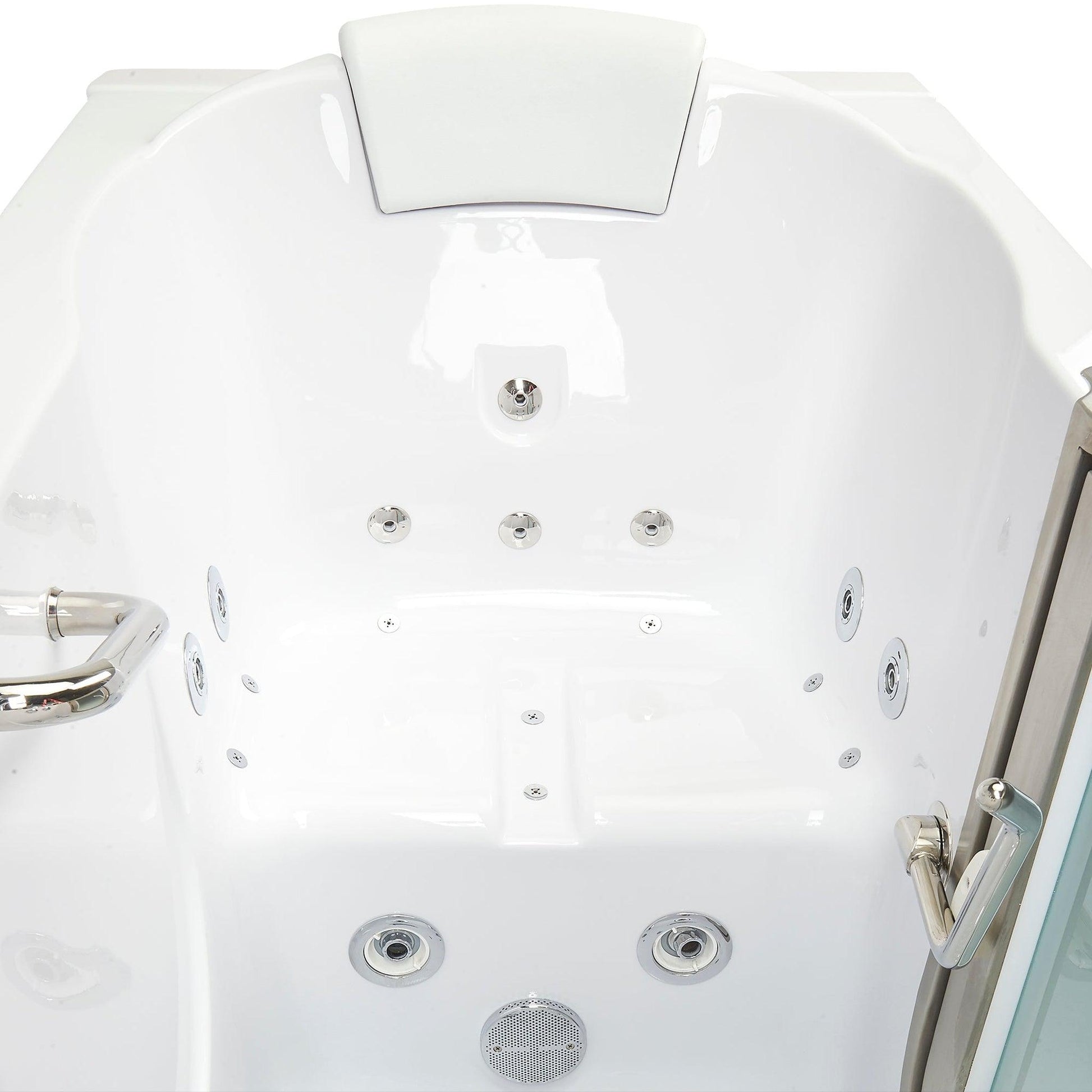 Ella's Bubbles Deluxe 30" x 55" White Acrylic Air and Hydro Massage Walk-In Bathtub With 5-Piece Fast Fill Faucet, 2" Dual Drain and Left Inward Swing Door