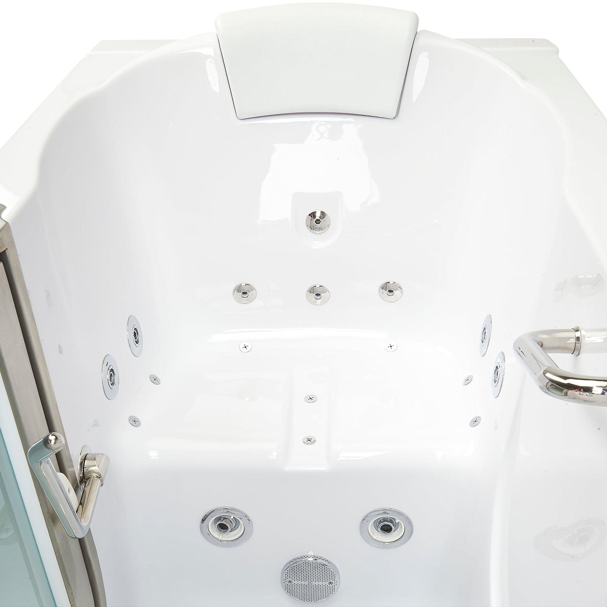 Ella's Bubbles Deluxe 30" x 55" White Acrylic Air and Hydro Massage Walk-In Bathtub With 5-Piece Fast Fill Faucet, 2" Dual Drain and Right Inward Swing Door