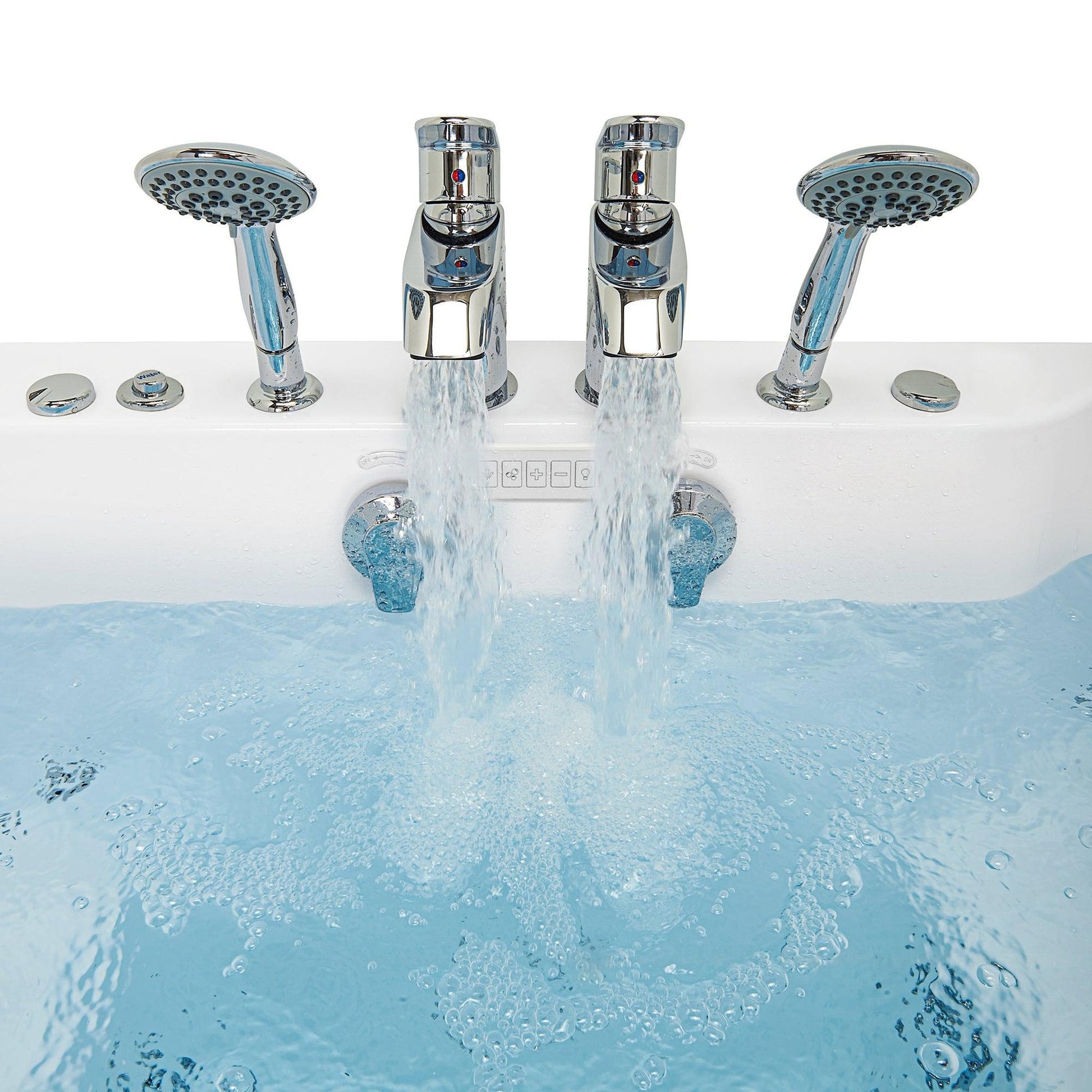 Ella's Bubbles Escape 36" x 72" Two-Seated Hydro + Air Massage Walk-In Bathtub With Independent Foot Massage, Two 2-Piece Fast Fill Faucet, 2" Dual Drains and Left U-Shape Outswing Door