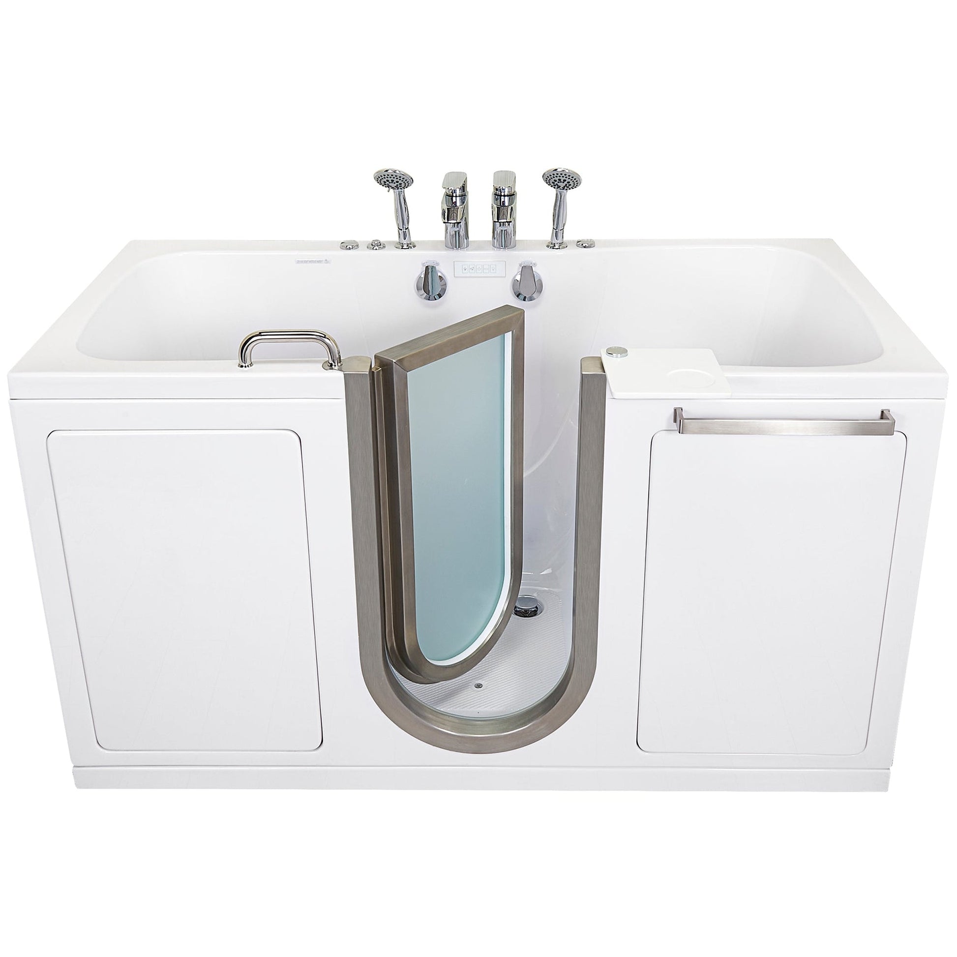 Ella's Bubbles Escape 36" x 72" Two-Seated Hydro + Air Massage Walk-In Bathtub With Independent Foot Massage, Two 2-Piece Fast Fill Faucet, 2" Dual Drains and Left U-Shape Outswing Door