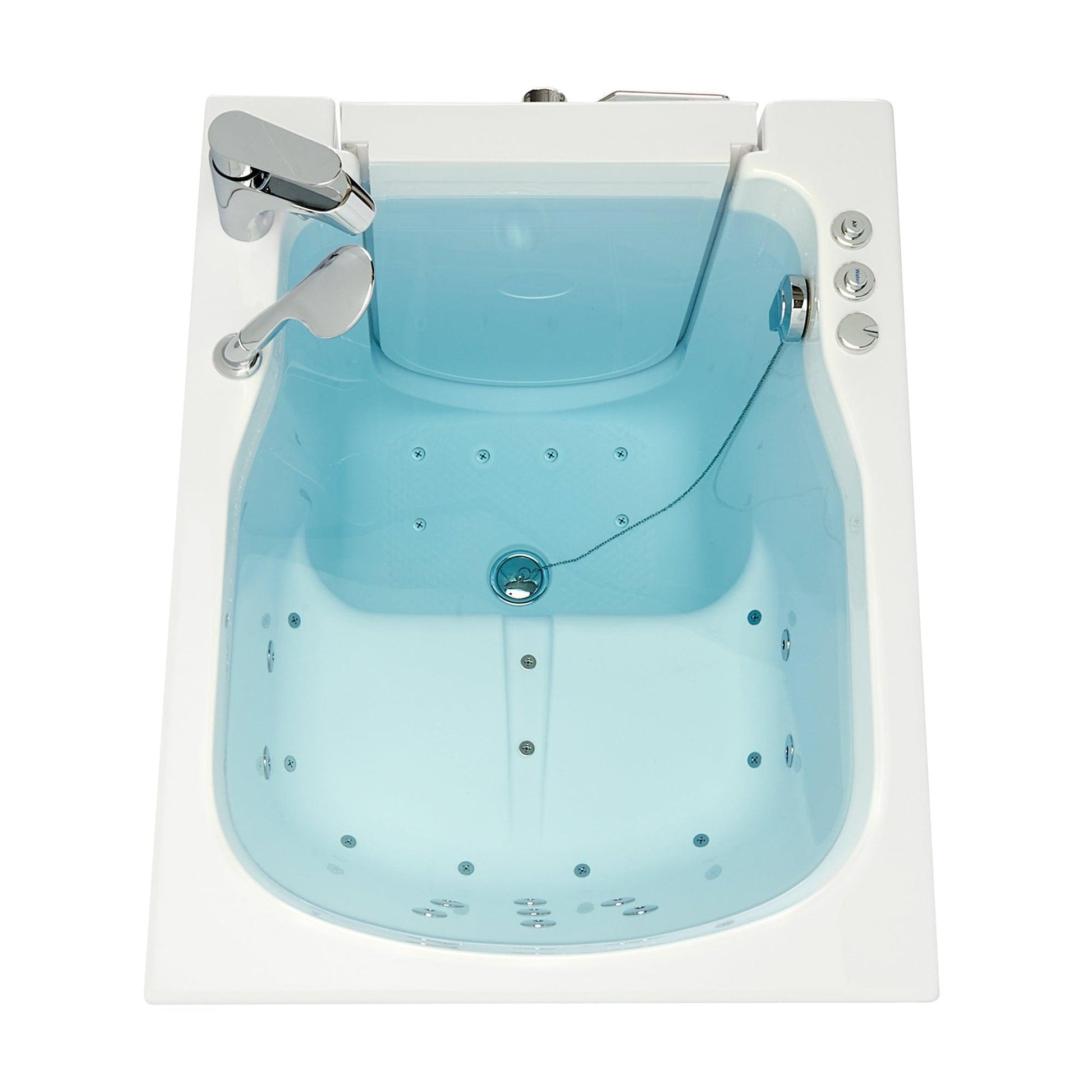Ella's Bubbles Front Entry 32" x 40" White Acrylic Air and Hydro Massage Walk-In Bathtub With 2 Piece Fast Fill Faucet, 2" Dual Drain and Left Outward Swing Door