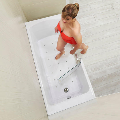 Ella's Bubbles Laydown 30" x 60" White Acrylic Air Massage Walk-In Bathtub With Left Inward Swing Door