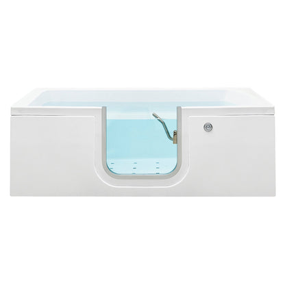 Ella's Bubbles Laydown 30" x 60" White Acrylic Air Massage Walk-In Bathtub With Right Inward Swing Door