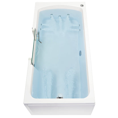 Ella's Bubbles Laydown 30" x 60" White Acrylic Hydro Massage Jet Walk-In Bathtub With Right Inward Swing Door