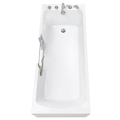 Ella's Bubbles Laydown 32" x 72" White Acrylic Soaking Walk-In Bathtub With Left Inward Swing Door and 5-Piece Fast Fill Faucet