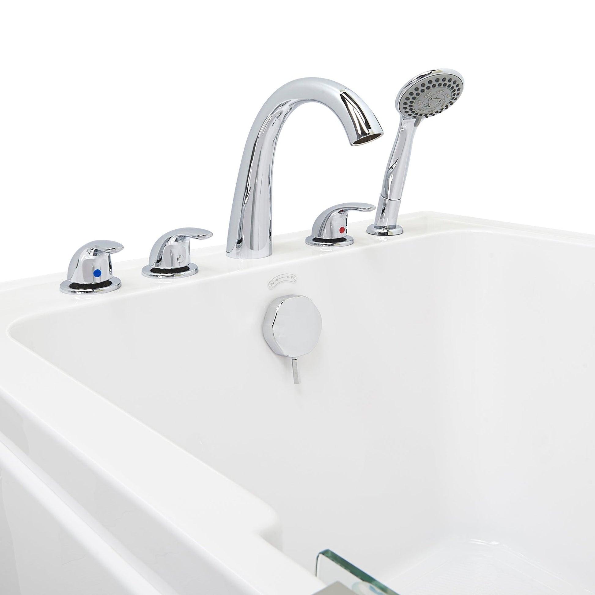 Ella's Bubbles Laydown 32" x 72" White Acrylic Soaking Walk-In Bathtub With Left Inward Swing Door and 5-Piece Fast Fill Faucet