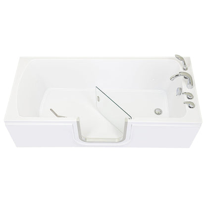 Ella's Bubbles Laydown 32" x 72" White Acrylic Soaking Walk-In Bathtub With Right Inward Swing Door and 5-Piece Fast Fill Faucet