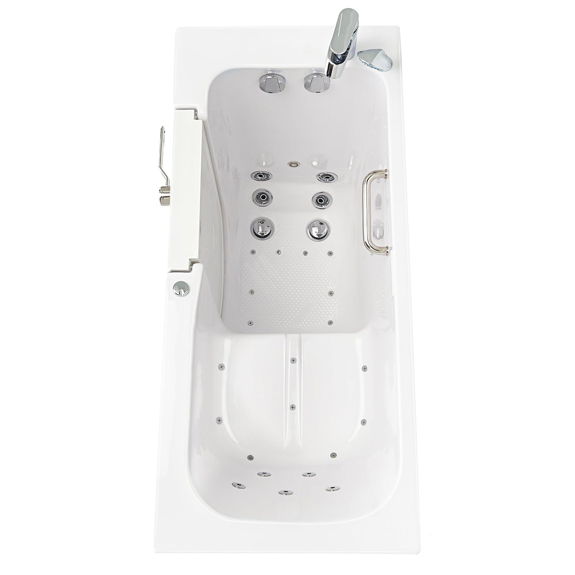 Ella Big4One 66 in. MicroBubble, Whirlpool and Air Bath Walk-In Bathtub in  White, Independent Foot Massage, Dual Drain OA3366TM5PL - The Home Depot