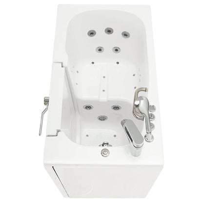 Ella's Bubbles Mobile 26" x 45" White Acrylic Air and Hydro Massage Walk-In Bathtub With 2 Piece Fast Fill Faucet, 2" Dual Drain and Right Outward Swing Door