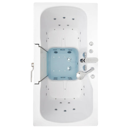 Ella's Bubbles Tub4Two 32" x 60" Two-Seated Hydro + Air Massage Walk-In Bathtub With Independent Foot Massage, 2-Piece Fast Fill Faucet, 2" Dual Drains and Right U-Shape Outswing Door